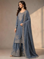 sky blue suit set