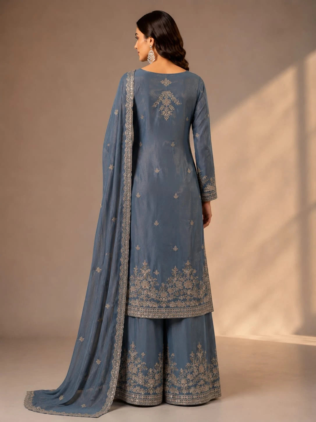 sky blue suit set