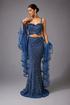 blue skirt lehenga