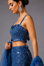blue skirt lehenga