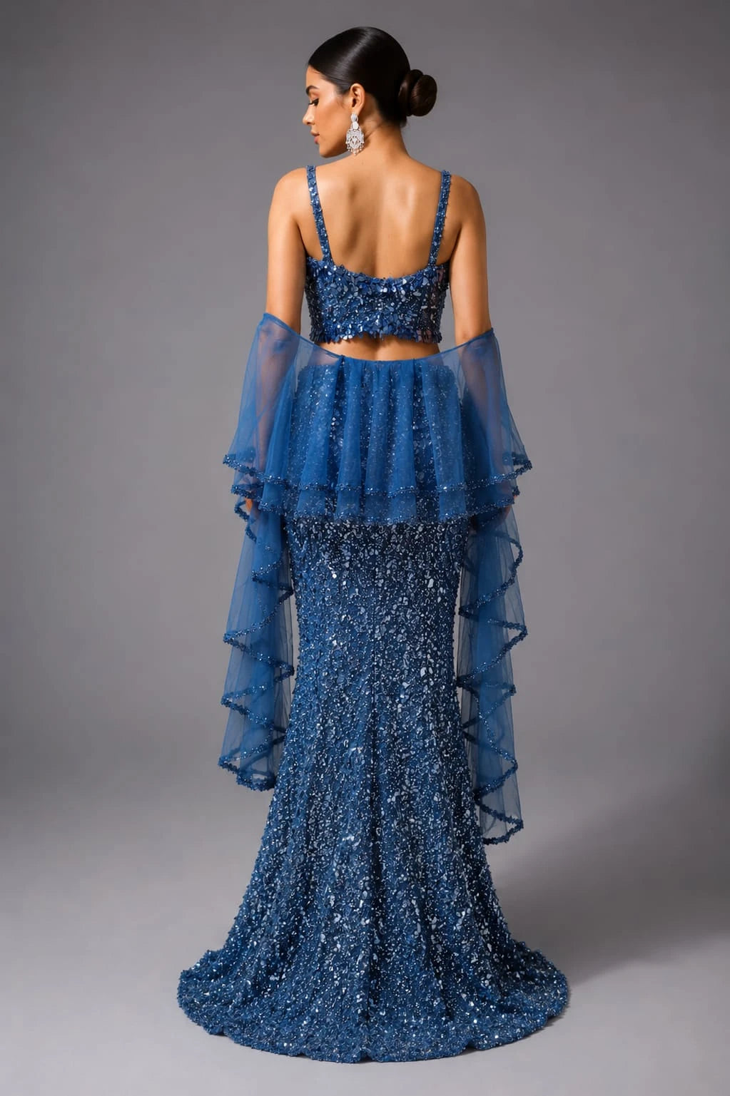 blue skirt lehenga