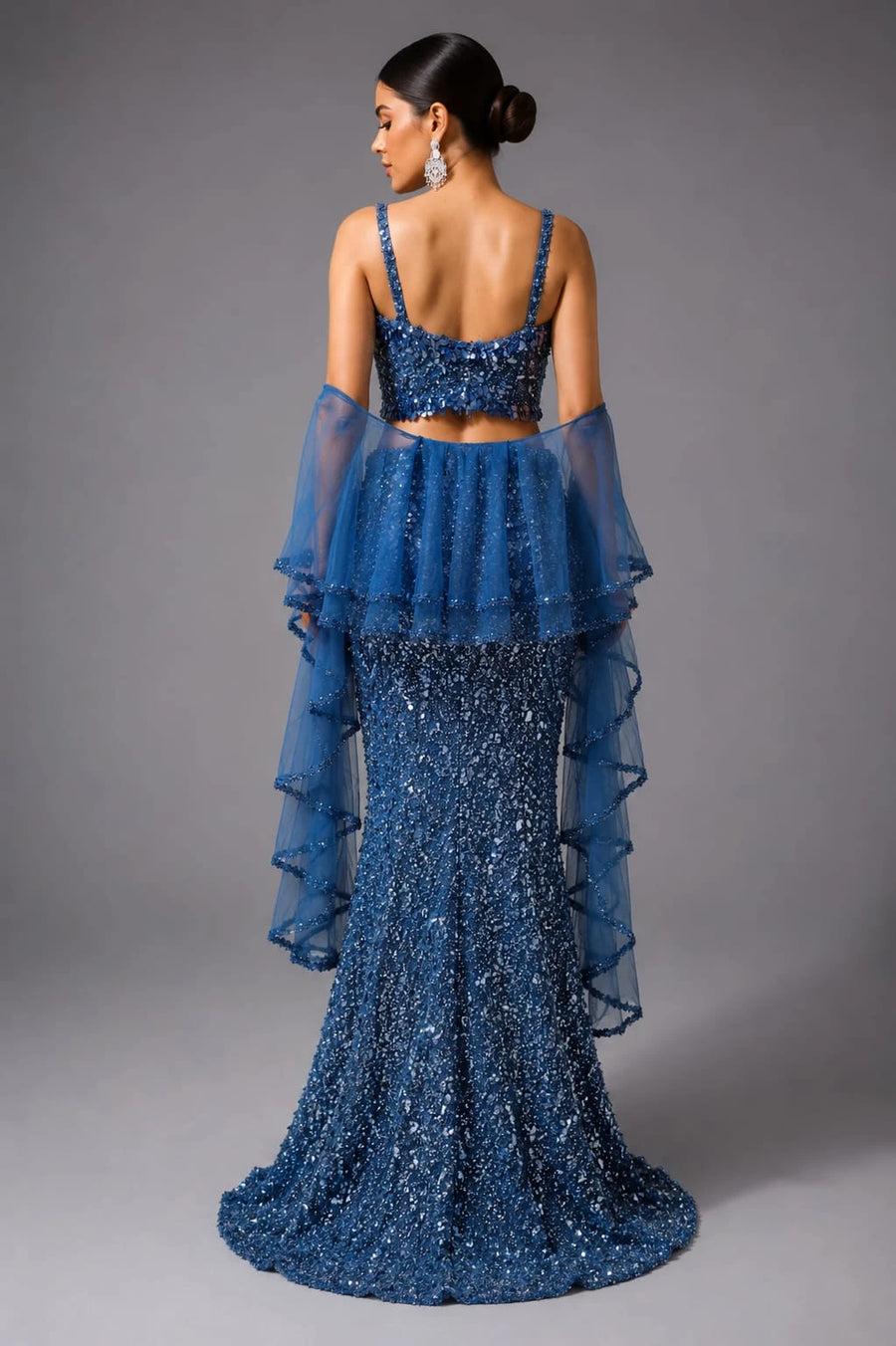 blue skirt lehenga