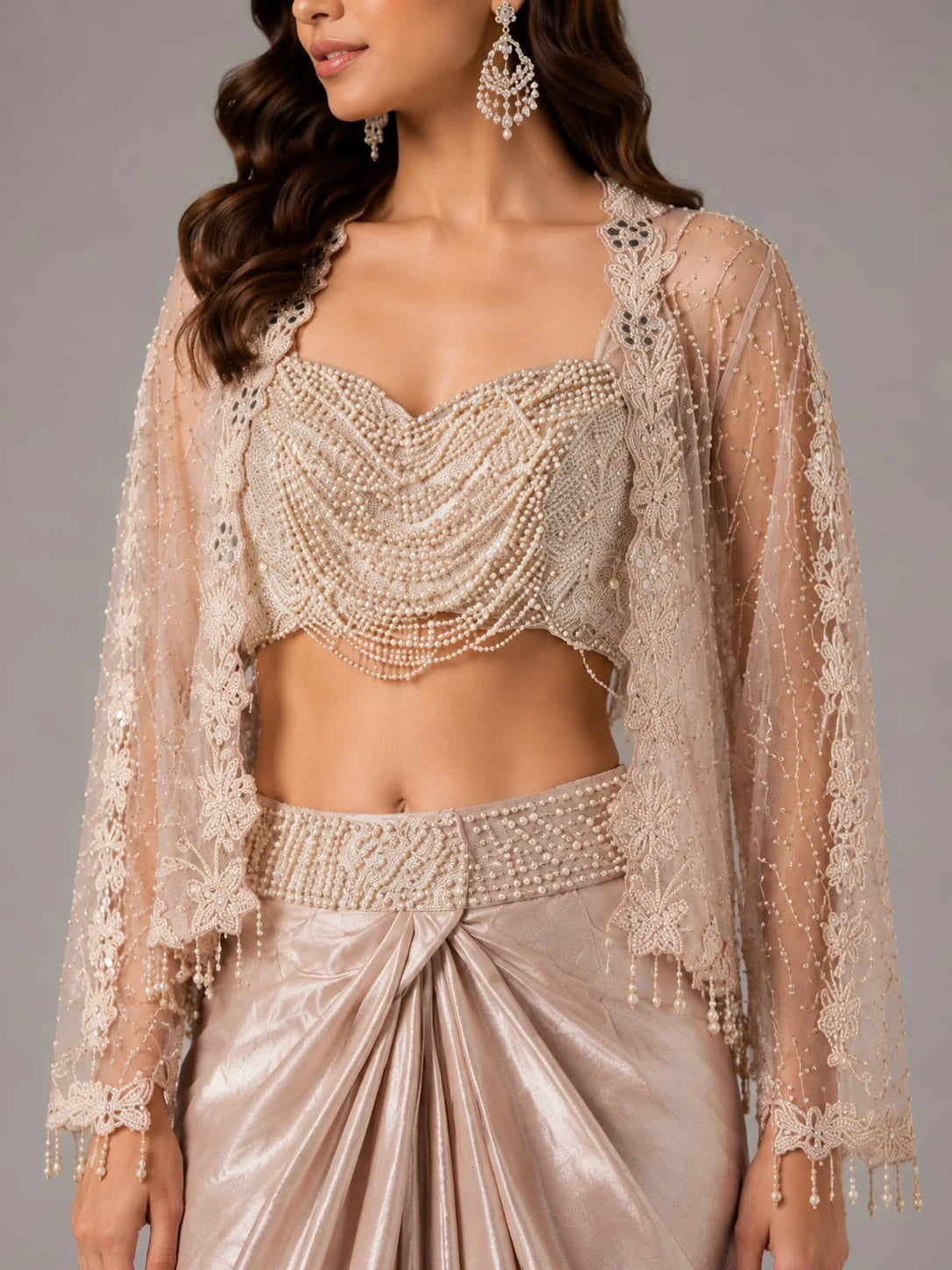 pearl blouse dhoti set