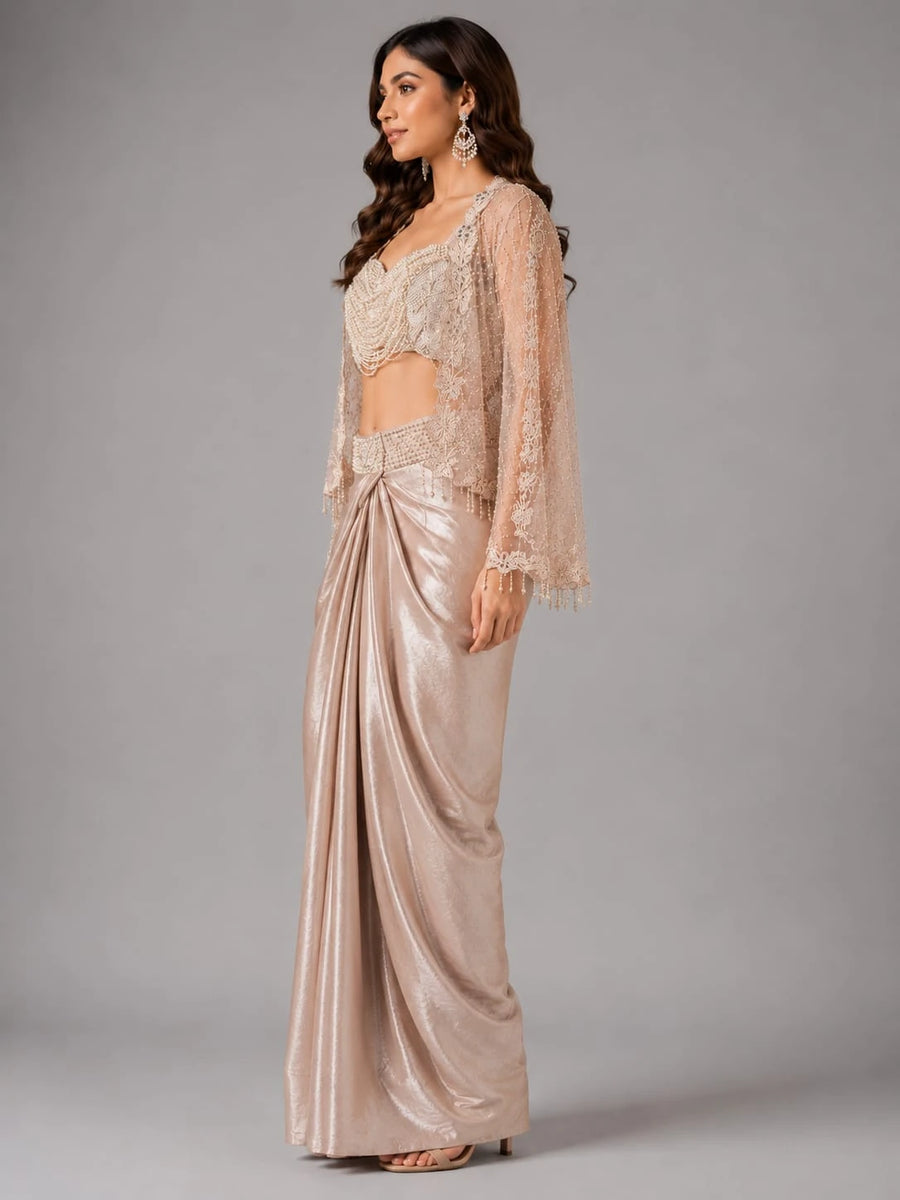 pearl blouse dhoti set