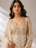 ivory suit with dupatta
