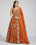 rust color lehenga