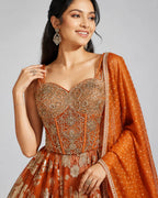 rust color lehenga