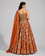 rust color lehenga