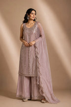pink festive sharara with dupatta