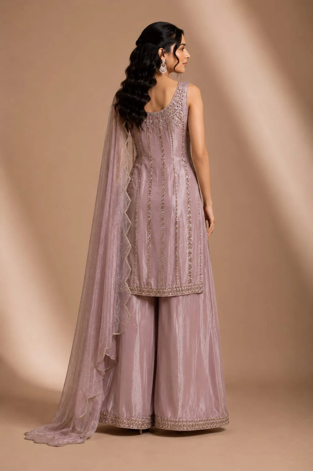 pink festive sharara with dupatta