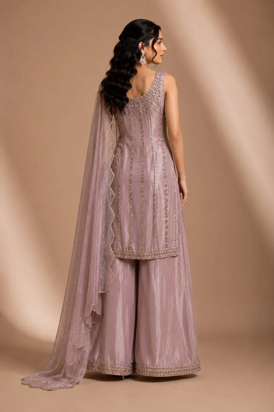 pink festive sharara with dupatta