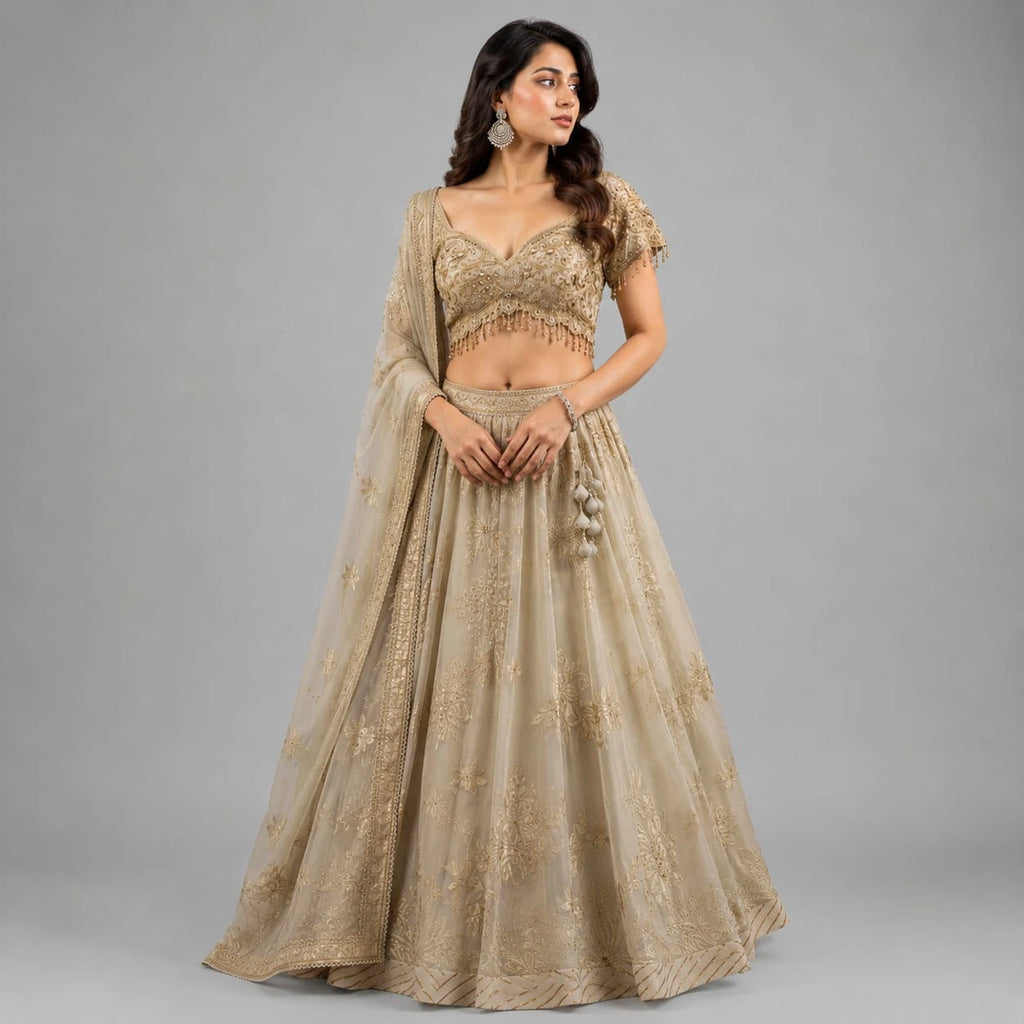 designer ivory lehenga
