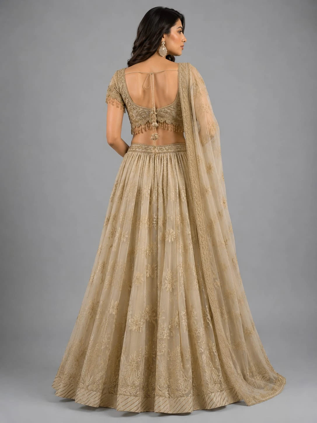 designer ivory lehenga