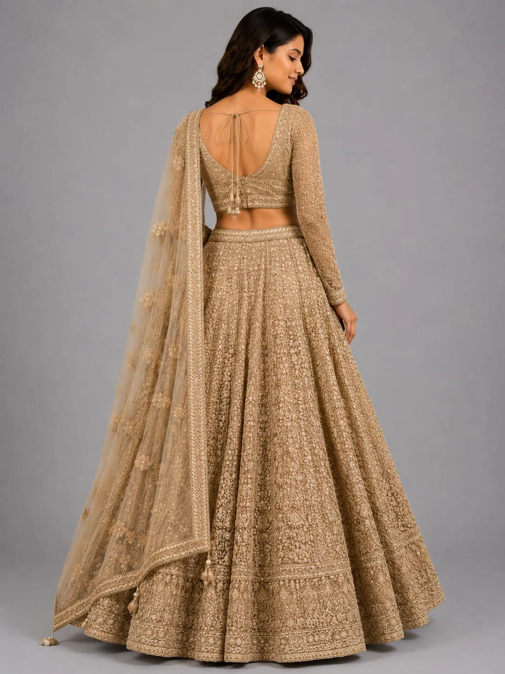 designer gold lehenga