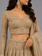 designer gold lehenga
