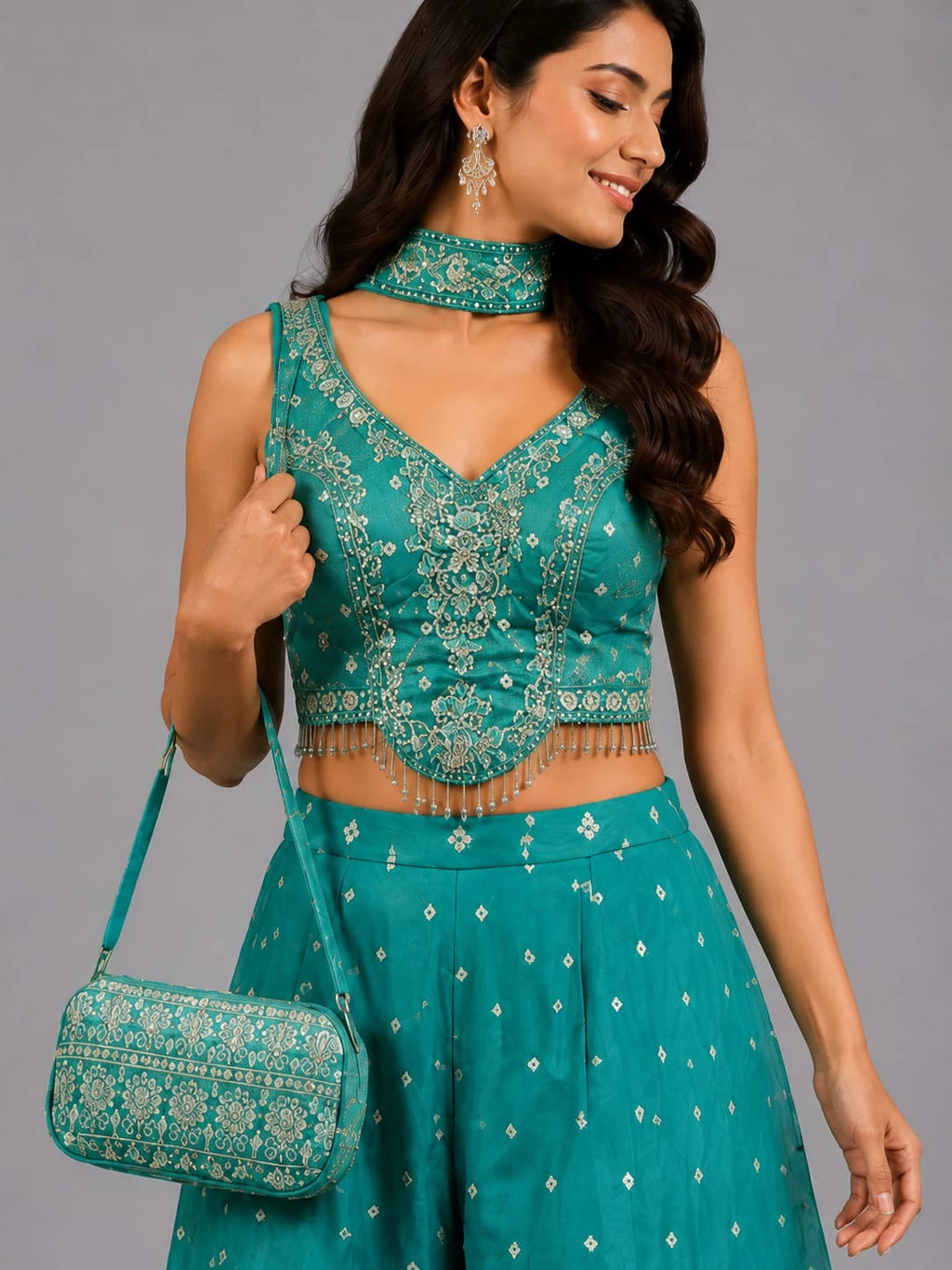 rama green sharara set