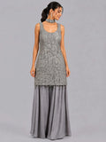 grey embroidered sharara set