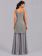 grey embroidered sharara set