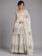 cream sharara set