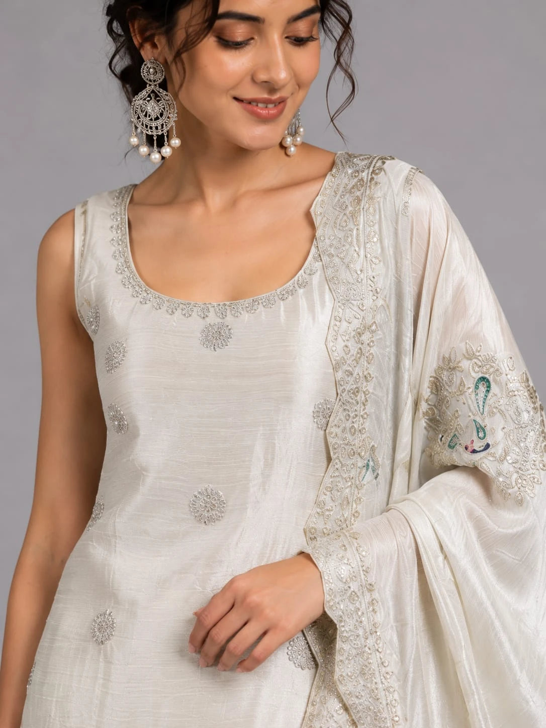 cream sharara set