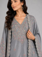 gray embroidered sharara