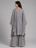 gray embroidered sharara