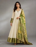 cream anarkali dress