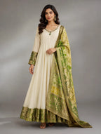 cream anarkali dress