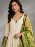 cream anarkali dress