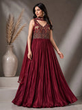 Maroon anarkali gown