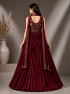 Maroon anarkali gown