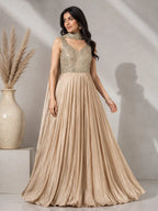 Golden anarkali gown