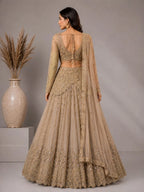 Embroidered gold lehenga