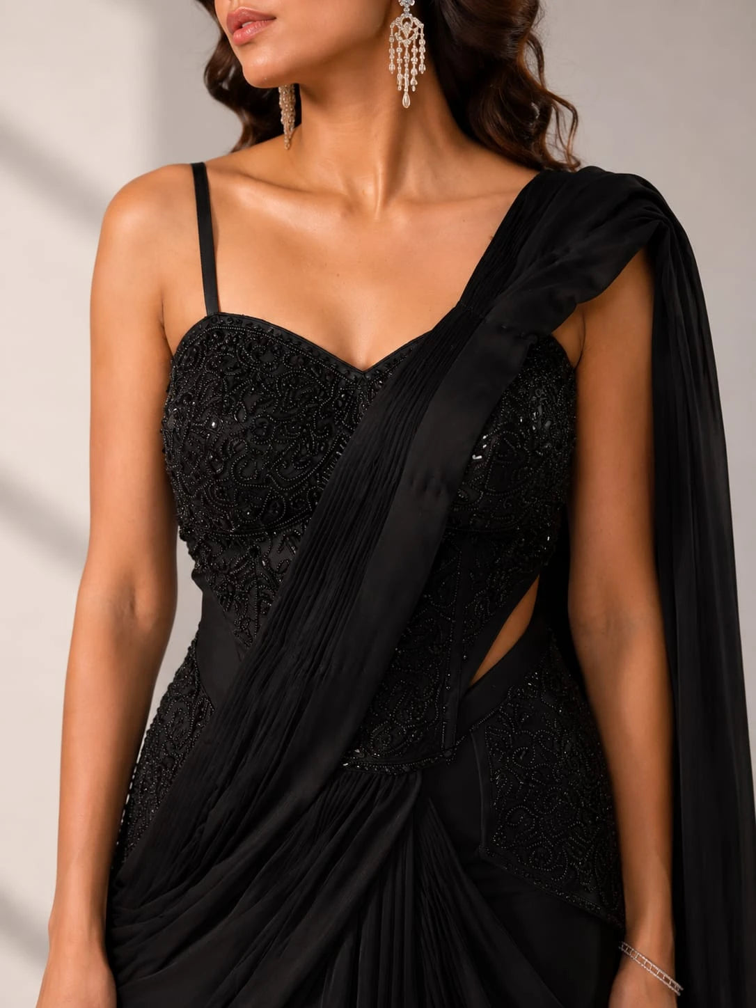 Black drape saree