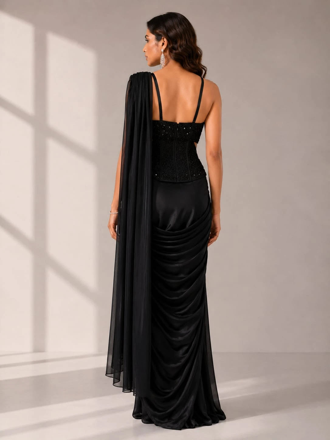 Black drape saree