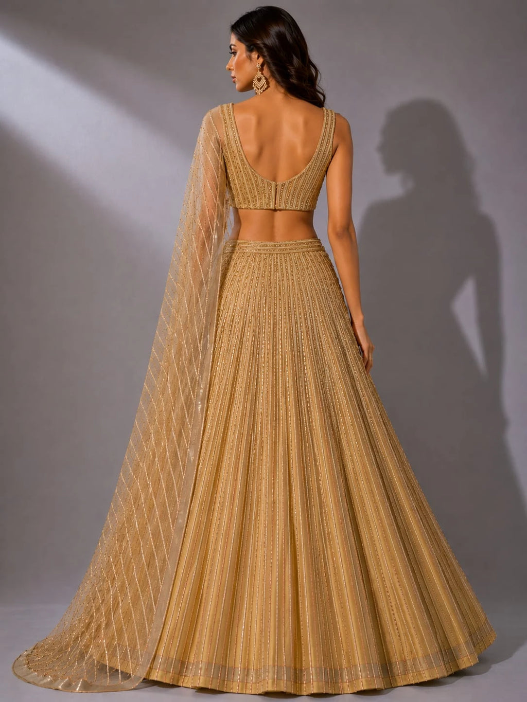 Peach lehenga for women