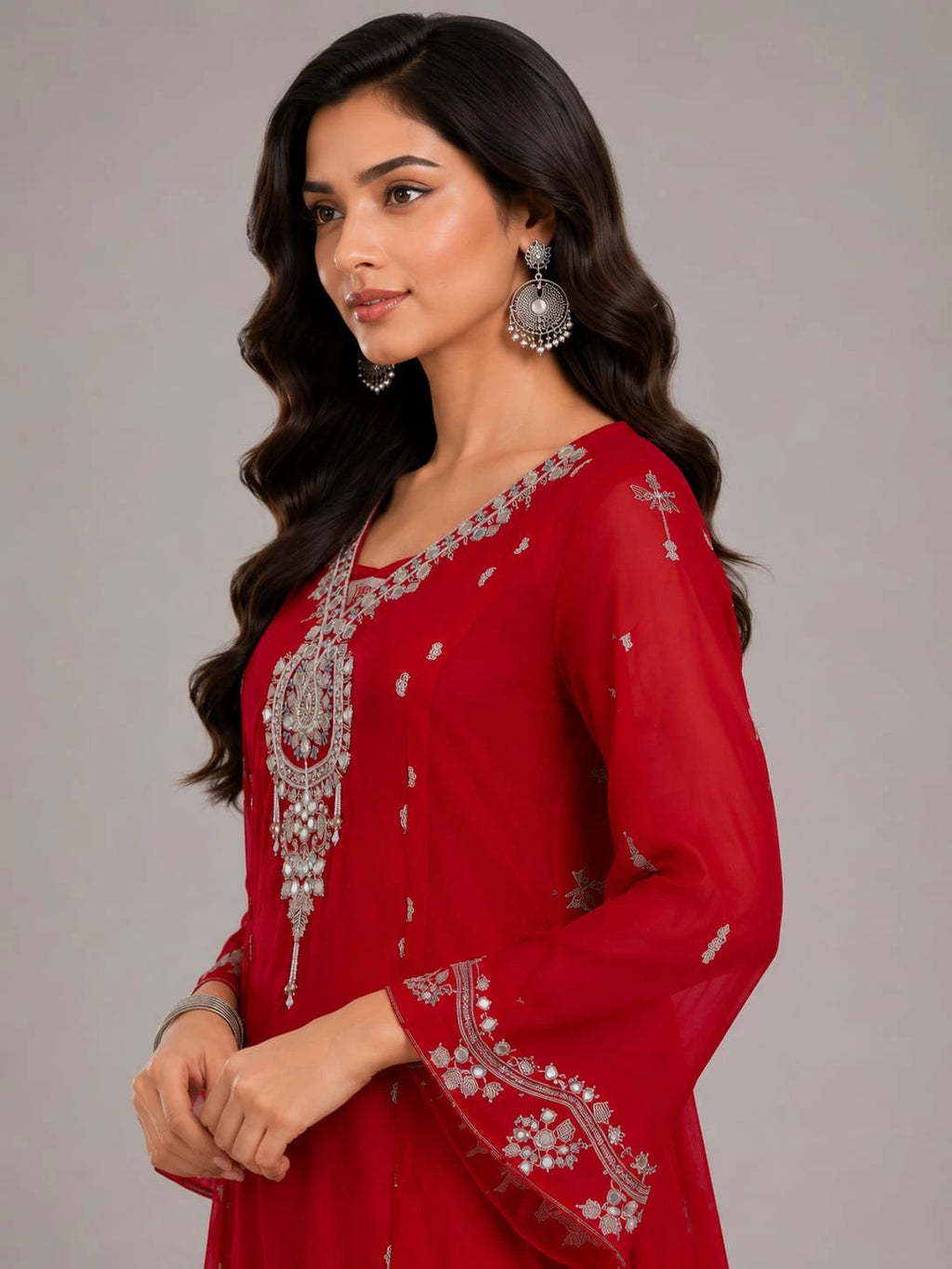 red ethnic wear for women
