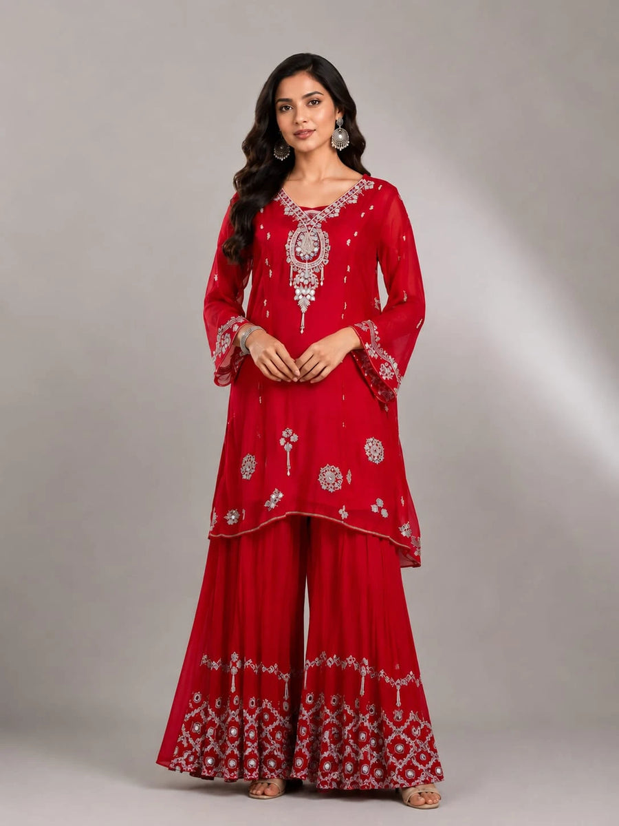 red ethnic wear for women