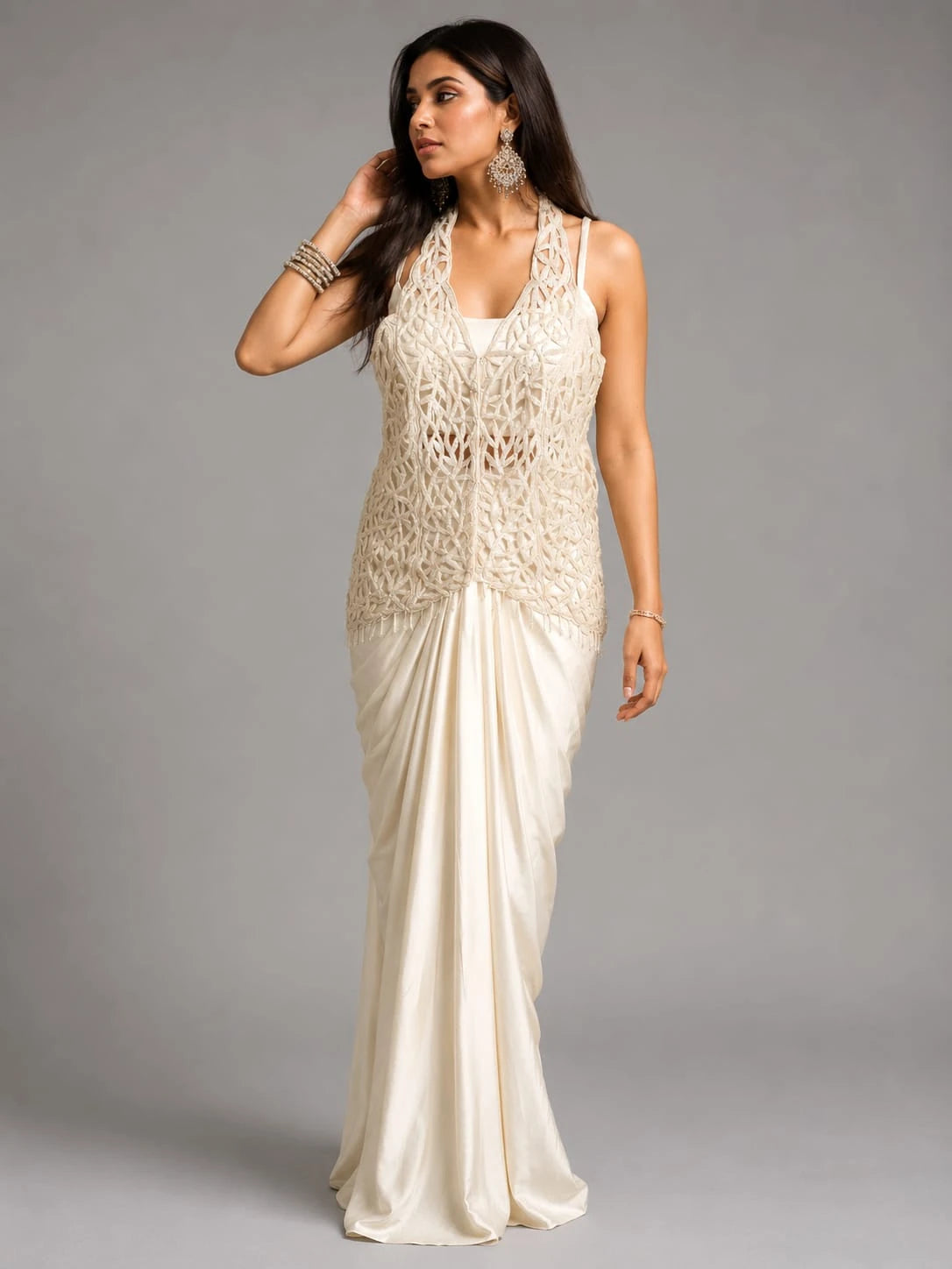 white dhoti set