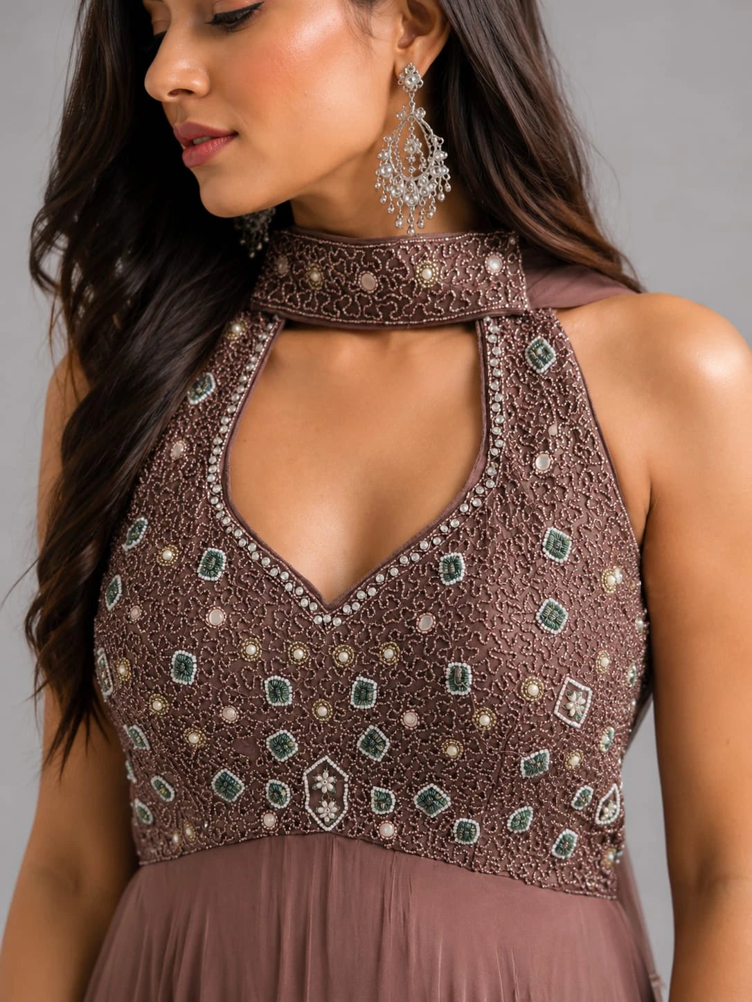 mocha brown one piece