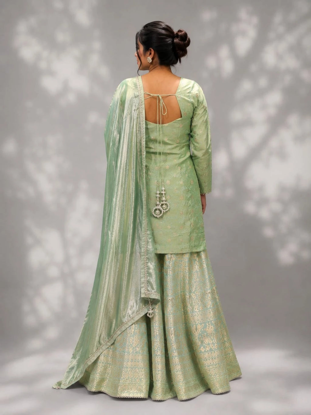 mint green sharara suit