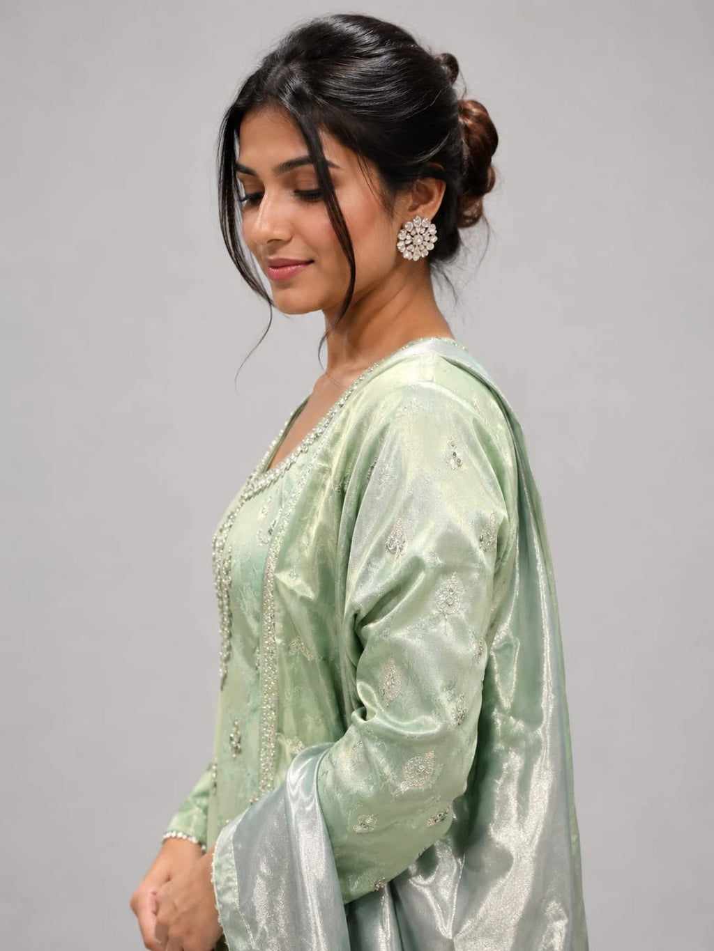 mint green sharara suit