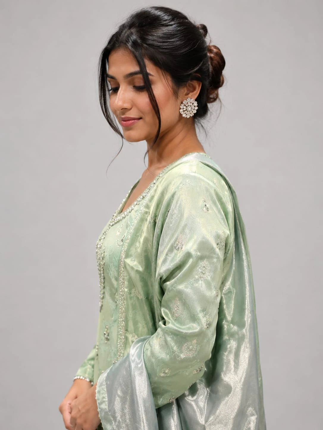 mint green sharara suit
