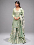 mint green sharara suit
