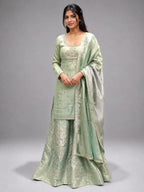 mint green sharara suit