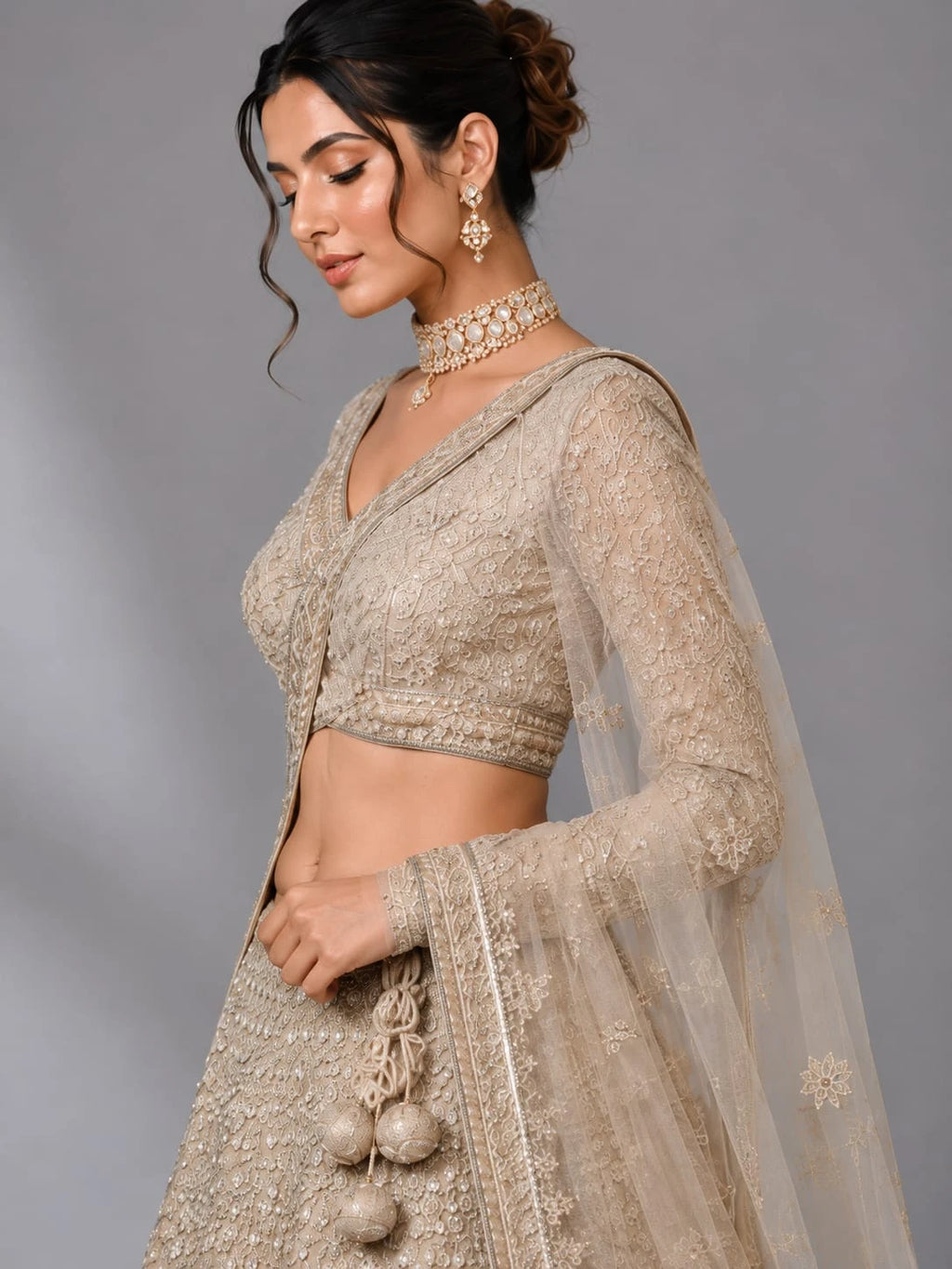 gold wedding lehenga