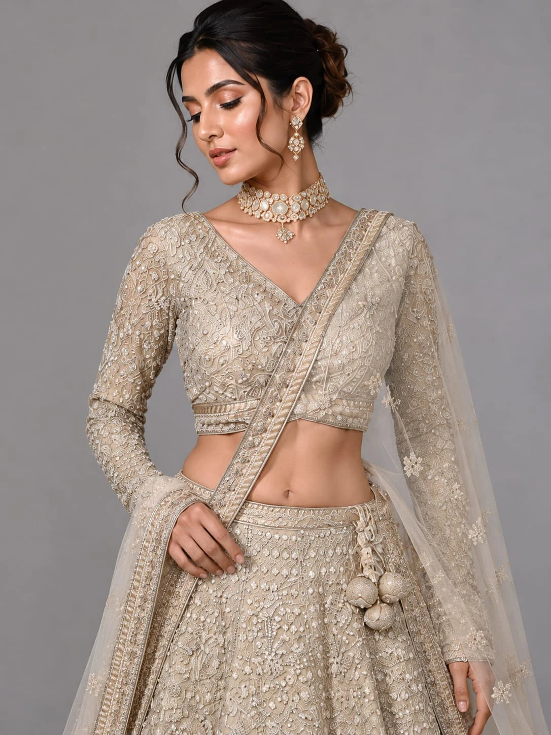 gold wedding lehenga