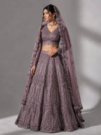 purple full sleeve lehenga blouse