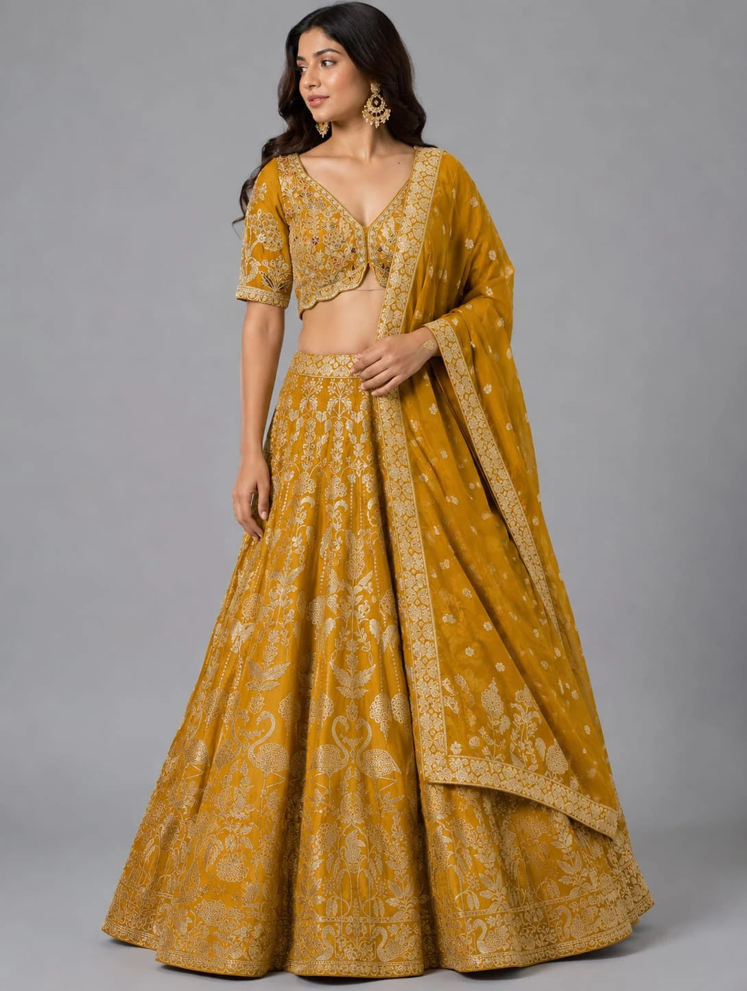 Mustard yellow lehenga