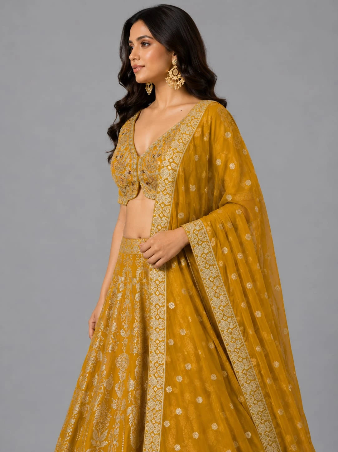 Mustard yellow lehenga